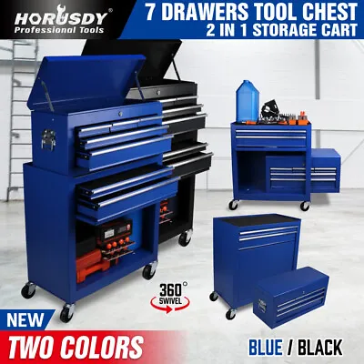 $197.61 • Buy HORUSDY 7 Drawer Tool Box Chest Cabinet Lockable Storage Trolley Toolbox Garage