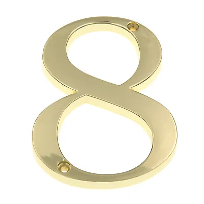 Polished Brass Metal 4  Flush House Address Numbers Bold Readable Font • $8.95