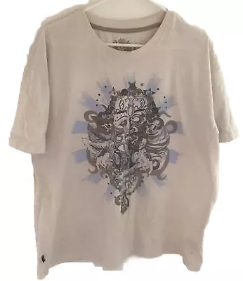 Marc Ecko Men’s Graphic Print Size 2XL T-Shirt Ivory Masked Creature 100% Cotton • $14.99