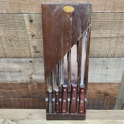 $70 • Buy Vintage Case XX Miracl-Edge Kitchen 5-Piece Knife Set With Case - FREE SHIPPING