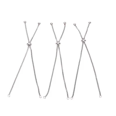 £3.67 • Buy 3Pcs/Set Stainless Steel Adjustable Slider Chain DIY Jewelry Making Bracelets AY