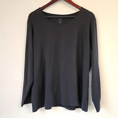 J.Jill Perfect Pima Cotton Shirt Tee Scoop Neck Long Sleeve Black Sz 2X • $25