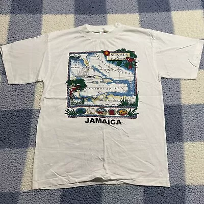 Jamaica T-Shirt Map Graphic Caribbean Tropical Island T-Size L Fits M • $9.95