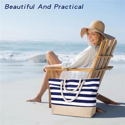 UK Extra Large Beach Waterproof Bags For Women Tote Bag With Zip For Travel Swim • £5.69