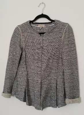 ZARA Womens Blue Blazer Jacket Size M Ladies Long Sleeve Smart Casual Striped • $17.39