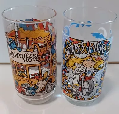 Vintage Muppet Babies McDonalds Drinking Glasses Piggy Motorcycle Kermit • $23.98