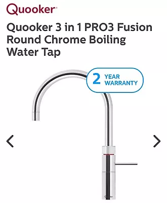 Quooker Tap 3in1 Pro3 Fusion Round Chrome Boiling Water Tap • £1000