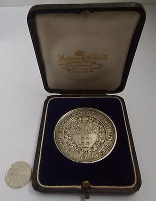 Large Heavy Boxed Mappin & Webb English Antique 1930 Solid Sterling Silver Medal • $58.49