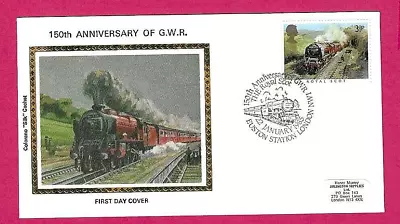 £3.85 • Buy 1985 GWR 150th Anniversary - Colorano Silk FDC THE ROYAL SCOT, EUSTON STATION