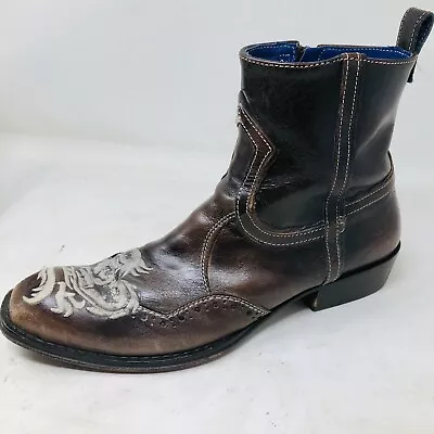 Mark Nason Distressed Brown Leather Boots Italy 67511 Sz 10 • $169