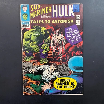 $14.95 • Buy Tales To Astonish 77 KEY Namor Silver Age Marvel 1966 READER Stan Lee Jack Kirb
