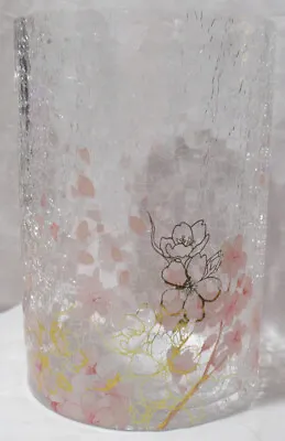 Yankee Candle Clear Crackle Large Jar Holder J/H CHERRY BLOSSOMS Pinks Gold • £74.62