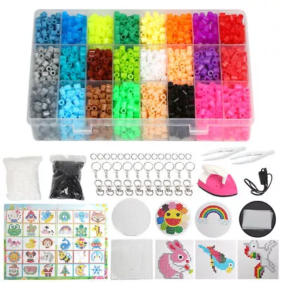 Mini Iron Hama Beads Kit Kids Fun DIY Craft 5mm 24 Colours Set Gift Toys Tool • $56.22