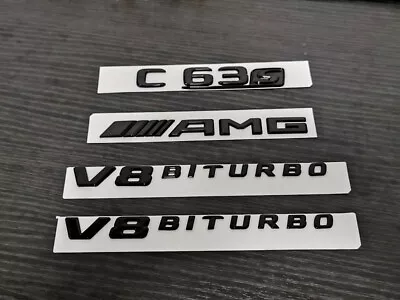 Gloss Black C63S AMG V8 BITURBO PACKAGE Trunk Emblem Badge Sticker C63 W205 • $59.99