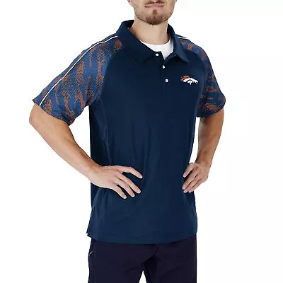 Zubaz NFL Men's Denver Broncos Elevated Field Polo W/ Viper Print Accent • $38