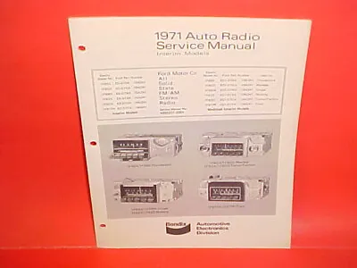 1971 Ford Mustang Mach I Torino Ranchero Bendix Am-fm-mpx Radio Service Manual 1 • $39.99