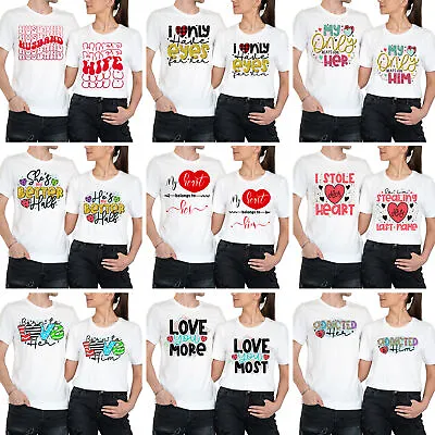Love You Most Happy Valentine's Day Love Goals Couple Matching T-Shirts #VD1 • £9.99