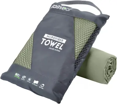Rainleaf Microfiber Towel Perfect Travel & Sports &Beach Towel. Fast Drying - Su • $24.56