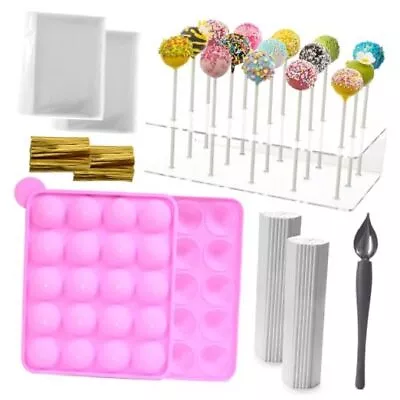 Cake Pop Maker Kit Including Silicone Cake Pop MoldTreat SticksParcel Pink • $33.65