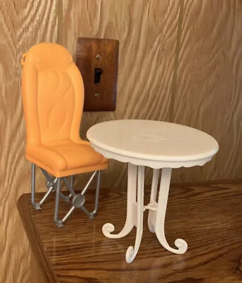 Mattel Barbie Glamour Camper Van RV Replacement Orange Chair & White Table 2008 • $6.95