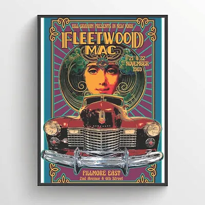 Fleetwood Mac Vintage Music Concert Band Gig Rock Poster Wall Art A4 A3 A2 • £4.99
