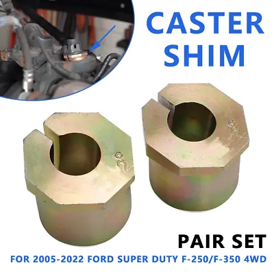 For 2005 - 2022 Ford Super Duty F-250 / F-350 4wd 2° Caster Shim Pair Set Truck • $48.99