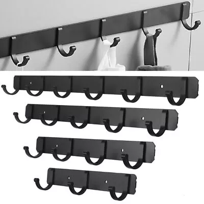 3 To 6 Hooks Towel Home Kitchen Bathroom Wall Hook Door Hanger Wall Mount Rack • £4.79