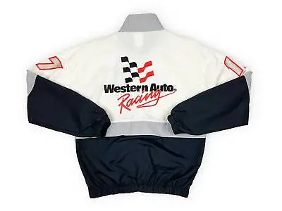 Vintage Western Auto Racing Jacket 90s NASCAR Darrell Waltrip Small FLAWED R3 • $49.99