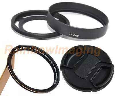 Lens Hood +Adapter +Cap +49mm Pro1-D MCUV Filter Fujifilm X10 X20 X30 As LH-X10  • $10.29