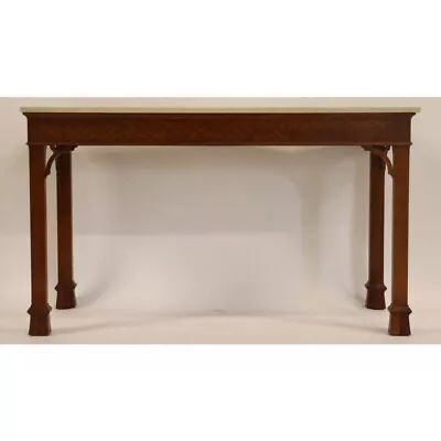 Baker Williamsburg Mahogany Chinese Chippendale Console Table Sofa Table Marble • $2499