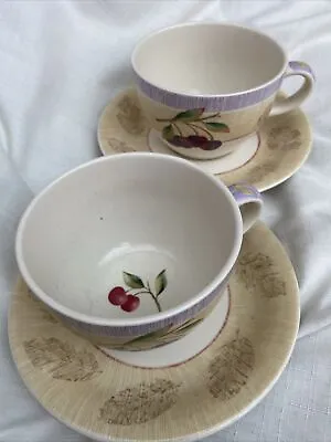 CUPS.   Pair Of Marks & Spencer WILD FRUITS Cups & Saucers.   V Good Condition • £2.95