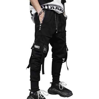 MFCT Black Streetwear Jogger Multi-Pocket Cargo Techwear Pants Men • $40
