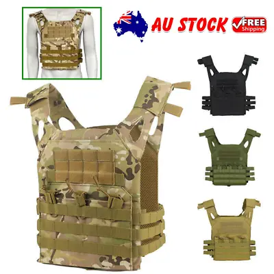 Military Tactical Vest JPC Airsoft Molle Combat Plate Carrier Paintball Hunting • $39.56