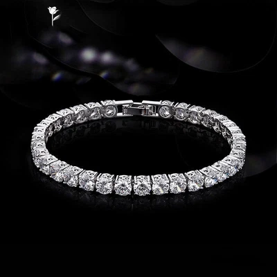 £16.99 • Buy Ladies 14K White Gold Over 7 CT Round Cut Diamond Tennis Bracelet 7 Inches