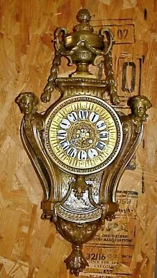 $1875 • Buy  Antique Marti 8 Day Time & Strike 26  X 12  Cast French Cartel Wall Clock