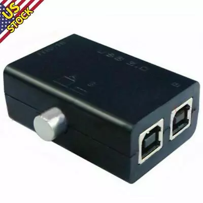 New USB Sharing Share Switch Box Hub 2 Ports PC Computer Scanner Printer Manual • $10.49