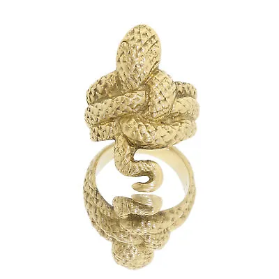 Vintage 14k Yellow Solid Gold Snake Serpent Ring Size 8 Heavy 16.20 Grams • $1450