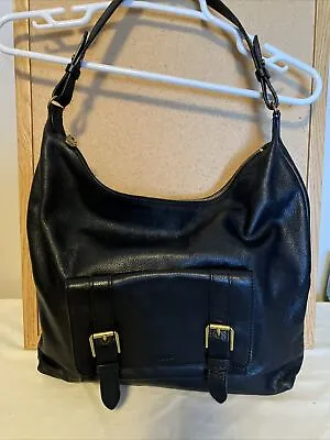 Vintage Fossil Black Leather Hobo Shoulder Bag ZB7376 • $27