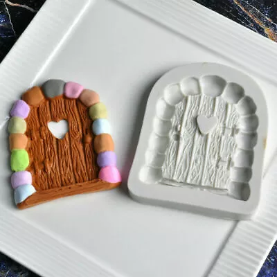 Fairy House Stone Door Fondant Cake Silicone Mould Cake Decor Baking Tools • £4.59