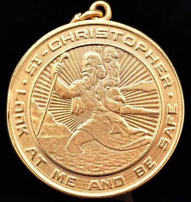 Vintage 14K Gold ~CARTIER SAINT CHRISTOPHER LOCKET MEDAL Opens~ Pendant 18.68gr • $3900