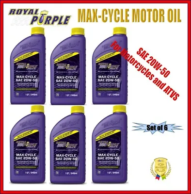 Royal Max-Cycle Motor Oil 20W-50 Motorcycle & ATV 1-Qt. Bottle Set Of 6 06316 • $98.34