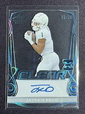 2023 Leaf Trinity Football Jayden Reed Clear RC Auto /25 Green Bay Packers • $25