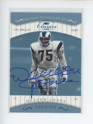 Deacon Jones Auto 2001 Donruss Classics Legend Significant Signatures Sp Rams • $49.99