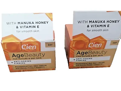 2 X 50ml Cien Manuka Honey Age Beauty Firming Day Cream Mature & Tired Skin SPF6 • £12.99