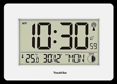 Radio Controlled Large Screen LCD Wall Or Desk Clock ( UK & Ireland Version ) • £29.99