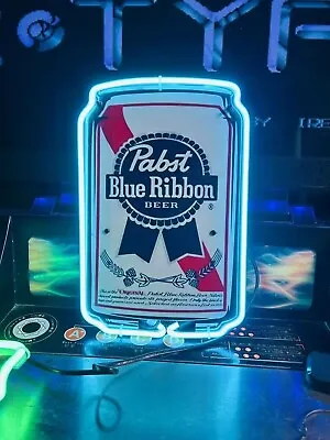 14 X10  Pabst Blue Ribbon Canned Beer Acrylic Neon Sign Lamp Light Bar Club Show • $80.63