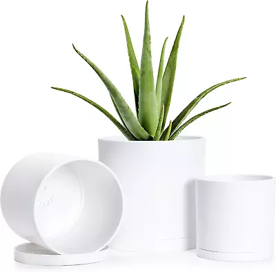 4 Inch 5 Inch 6 Inch Set Of 3 Plastic Planter Pots For Plants With Drainage Hol • $22.01