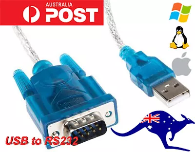 USB To 9-pin DB9 RS232 Serial Cable Adapter Converter Win10/8/7/XP 32/64bit • $8.99