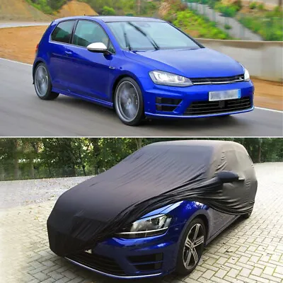 Indoor Car Cover Stain Stretch Dust-proof Custom Black For VW Volkswagen Golf 7 • $149.11