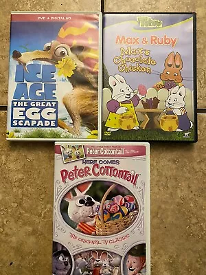 Easter Kid’s Shows 3 DVD Lot Ice Age Peter Cottontail Max & Ruby Rare OOP • $20